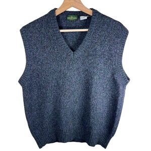 Boundary Waters Mens Sweater Vest Italian Wool Blend Heathered Purple Size M Vtg
